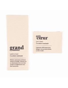 Lot de 2 étiquettes tissées - Duo Grand coeur 2