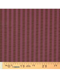 Tissu Seersucker à rayures larges - Bordeaux et bois de rose 2