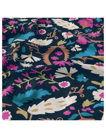 Tissu viscose - Alio bleu et rose