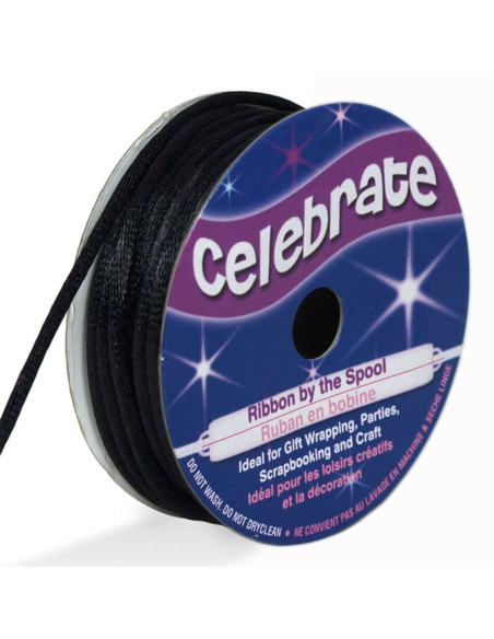 Cordon queue de rat Celebrate noir - 2 mm x 10 mètres