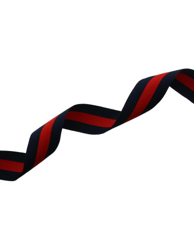 Galon stripes 40 mm - Bleu et rouge