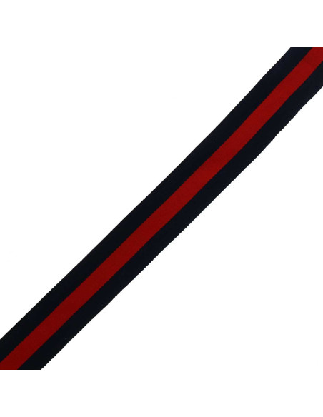 Galon stripes 40 mm - Bleu et rouge