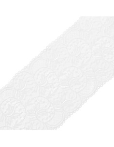 Dentelle élastique grande largeur 16,7 cm - Blanc