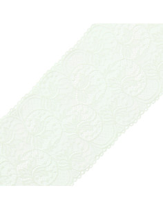 Dentelle élastique grande largeur 16,7 cm - Écru