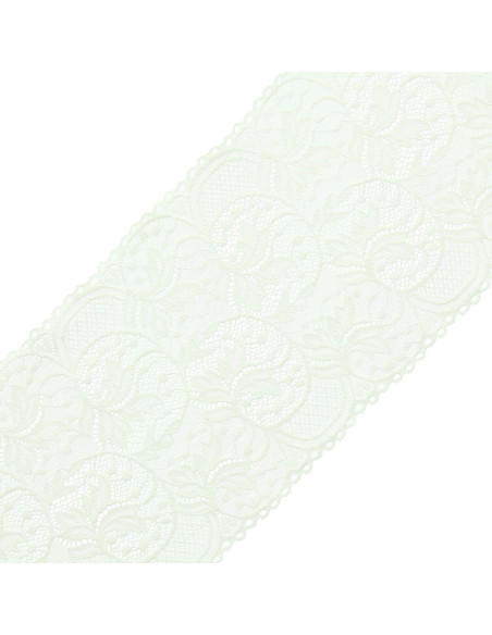 Dentelle élastique grande largeur 16,7 cm - Écru