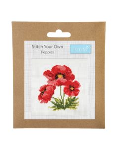 Mini kit point de croix compté - Coquelicots