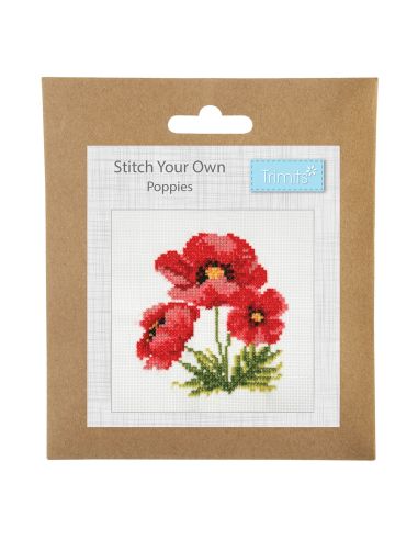 Mini kit point de croix compté - Coquelicots