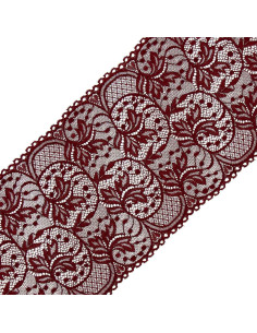 Dentelle élastique grande largeur 16,7 cm - Bordeaux