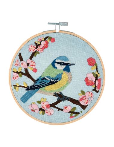 Kit broderie - Oiseau en fleurs