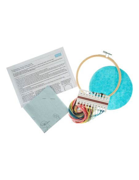 Kit broderie - Oiseau en fleurs