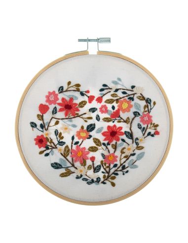 Kit broderie - Cœur floral