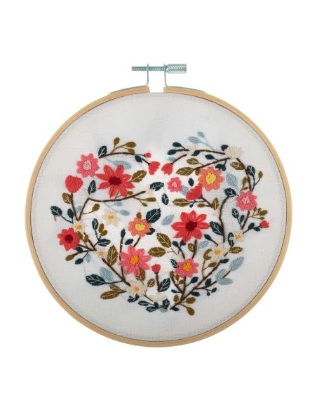 Kit broderie - Cœur floral