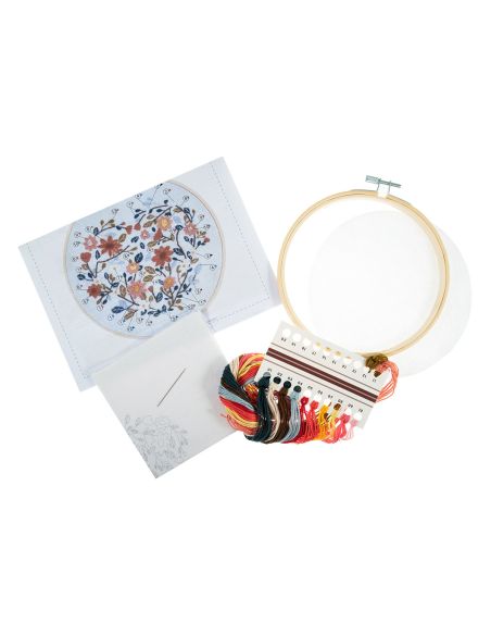 Kit broderie - Cœur floral