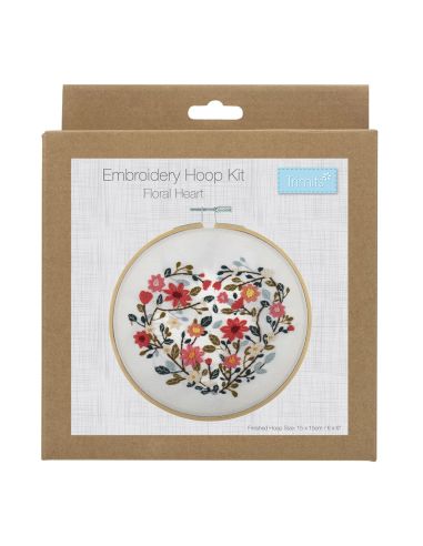 Kit broderie - Cœur floral