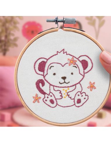 Kit broderie French'kits - Bébé singe