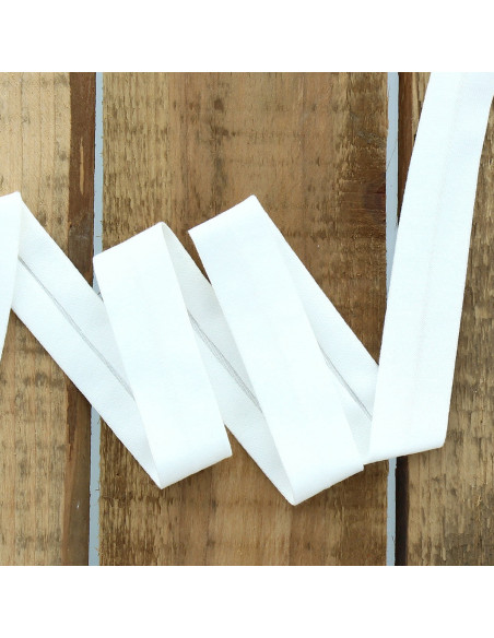 Biais jersey coton - Blanc
