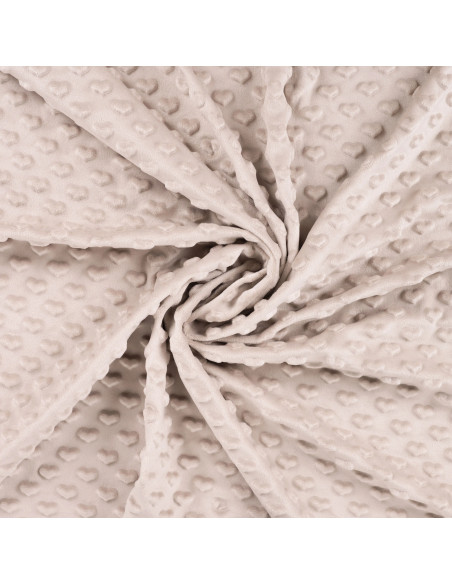 Tissu minky coeur - Sable