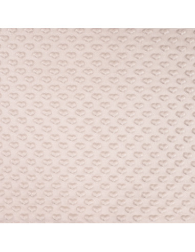 Tissu minky coeur - Sable
