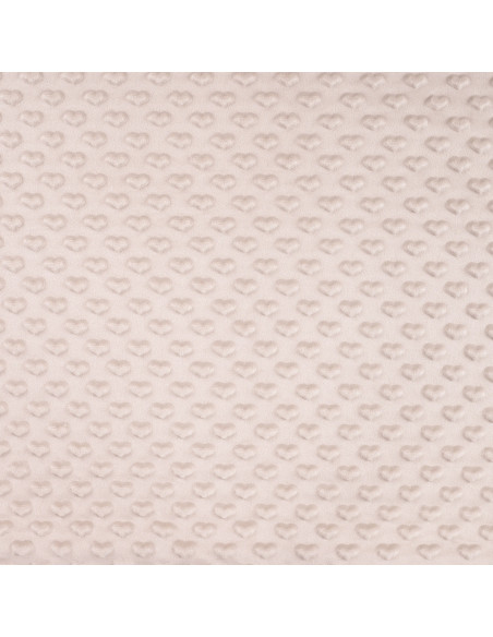 Tissu minky coeur - Sable