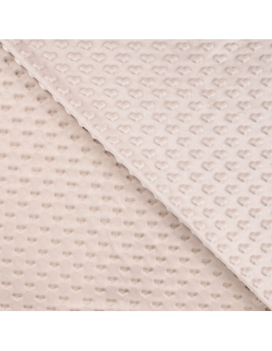 Tissu minky coeur - Sable