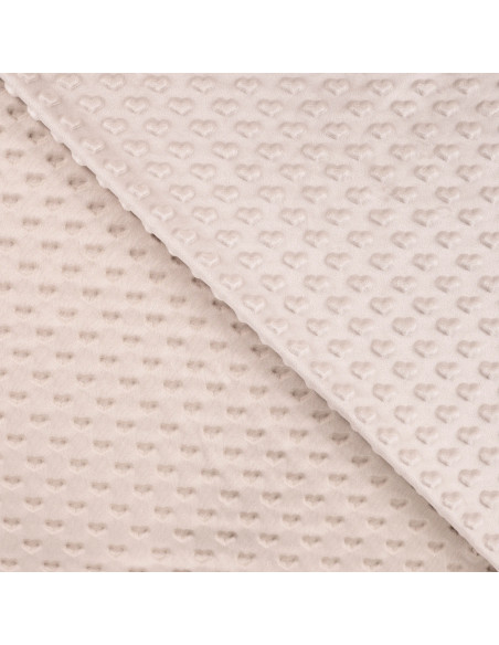 Tissu minky coeur - Sable