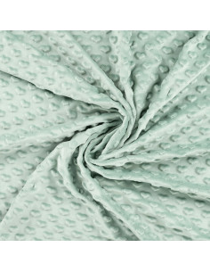 Tissu minky coeur - Menthe foncé
