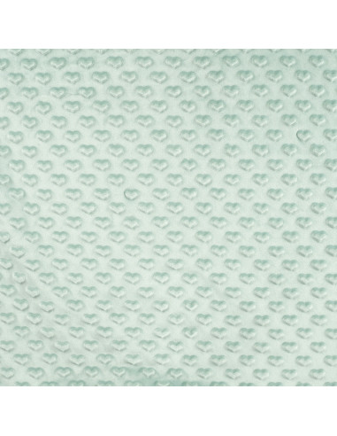 Tissu minky coeur - Menthe foncé