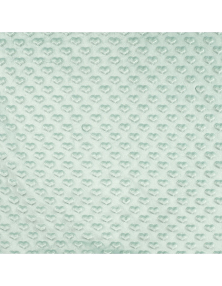Tissu minky coeur - Menthe foncé