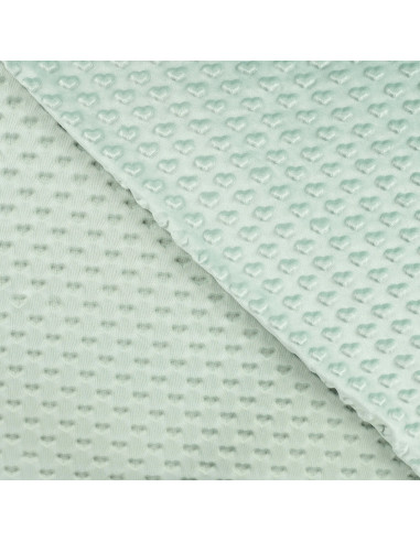 Tissu minky coeur - Menthe foncé