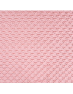 Tissu minky coeur - Vieux rose 2