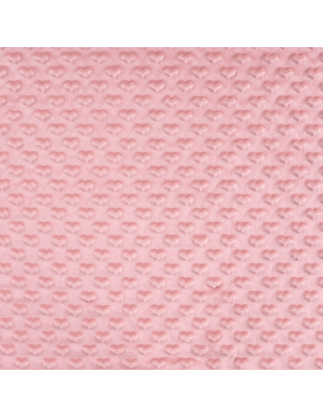 Tissu minky coeur - Vieux rose