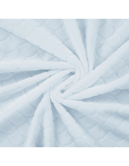 Tissu minky sirène - Bleu layette