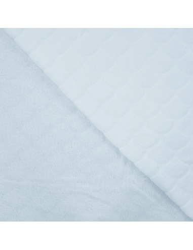 Tissu minky sirène - Bleu layette