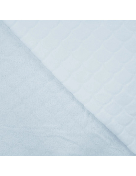 Tissu minky sirène - Bleu layette