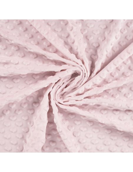 Tissu minky coeur - Rose layette