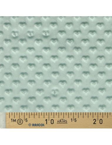 Tissu minky coeur - Menthe foncé