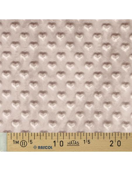 Tissu minky coeur - Sable