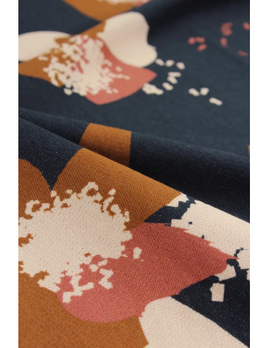 Tissu sweat Anémona Bleu encre - Églantine & Zoé