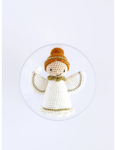 Coffret boule de Noël amigurumi au crochet - L'ange