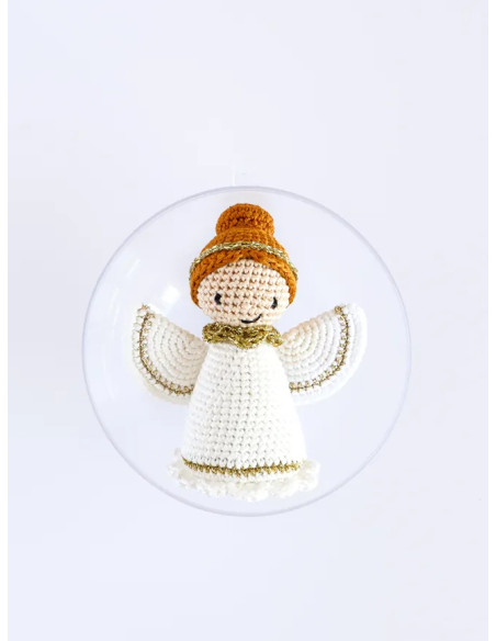 Coffret boule de Noël amigurumi au crochet - L'ange