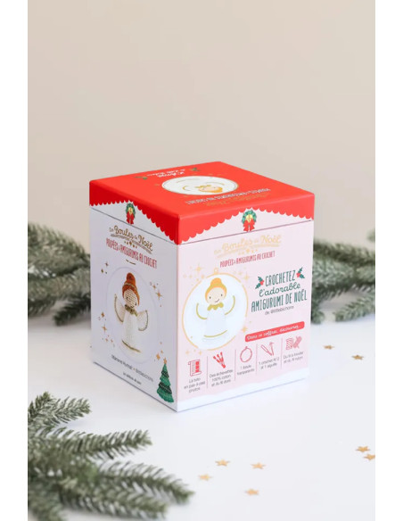 Coffret boule de Noël amigurumi au crochet - L'ange