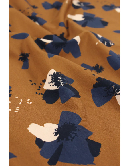 Tissu jersey de coton Anémona Camel - Églantine & Zoé