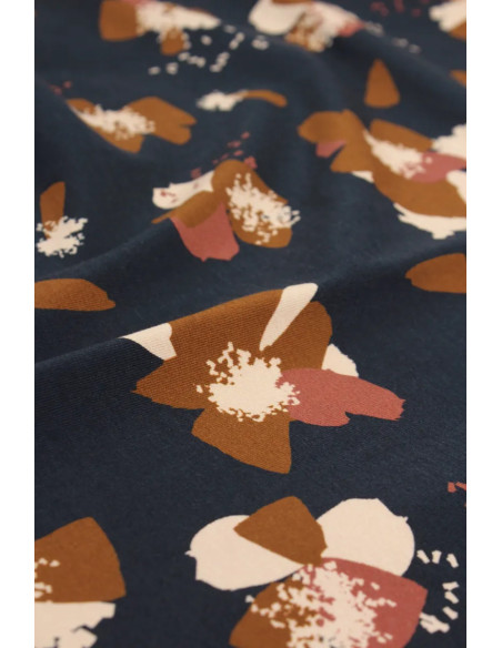 Tissu jersey de coton Anémona Bleu encre - Églantine & Zoé
