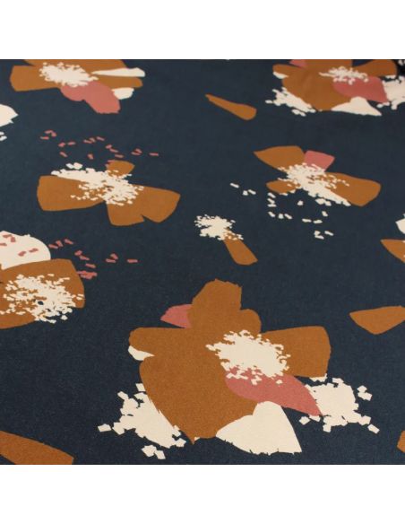 Tissu sweat Anémona Bleu encre - Églantine & Zoé