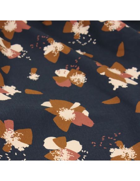 Tissu jersey de coton Anémona Bleu encre - Églantine & Zoé