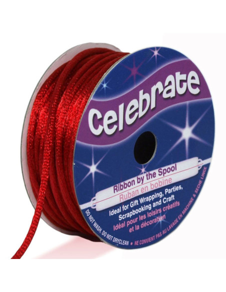 Cordon queue de rat Celebrate rouge - 2 mm x 10 mètres