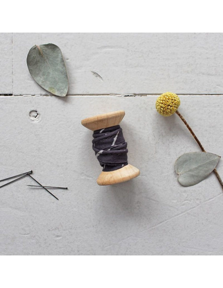 Passepoil coton Chalk Charcoal au mètre - Atelier Brunette