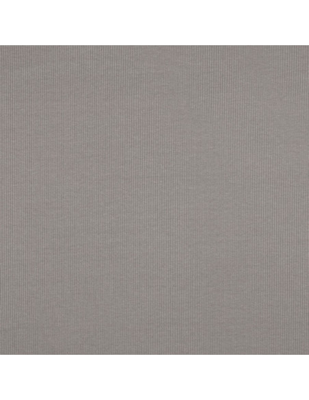 Tissu jersey coton maille fine côtelé - Gris