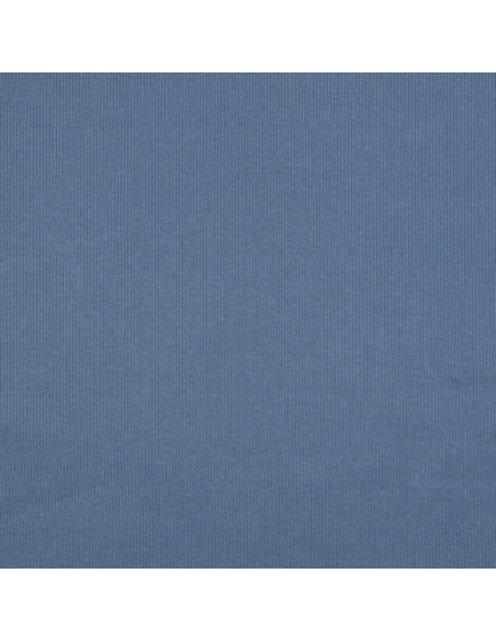 Tissu jersey coton maille fine côtelé - Jeans