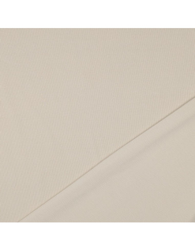 Tissu jersey coton maille fine côtelé - Sable
